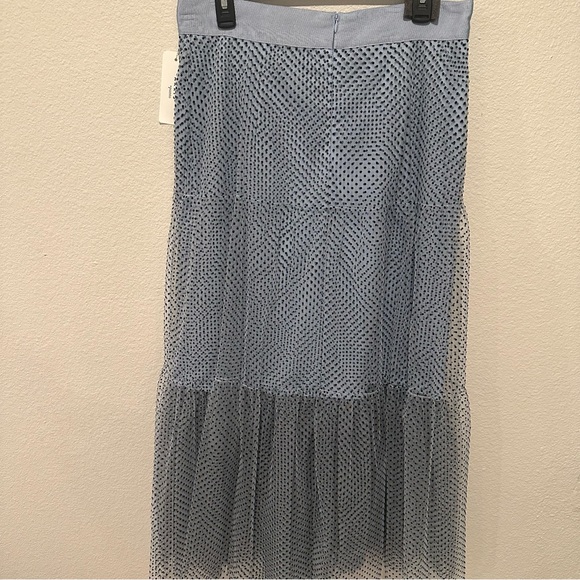 Akris Punto Layered Pin-Dot Tulle Tiered Maxi Skirt - Size 10 - Picture 8 of 10